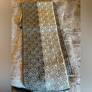 Michael Kors Monogram Gray and White Scarf